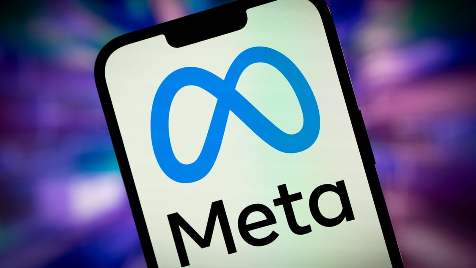 Meta company logo blue white