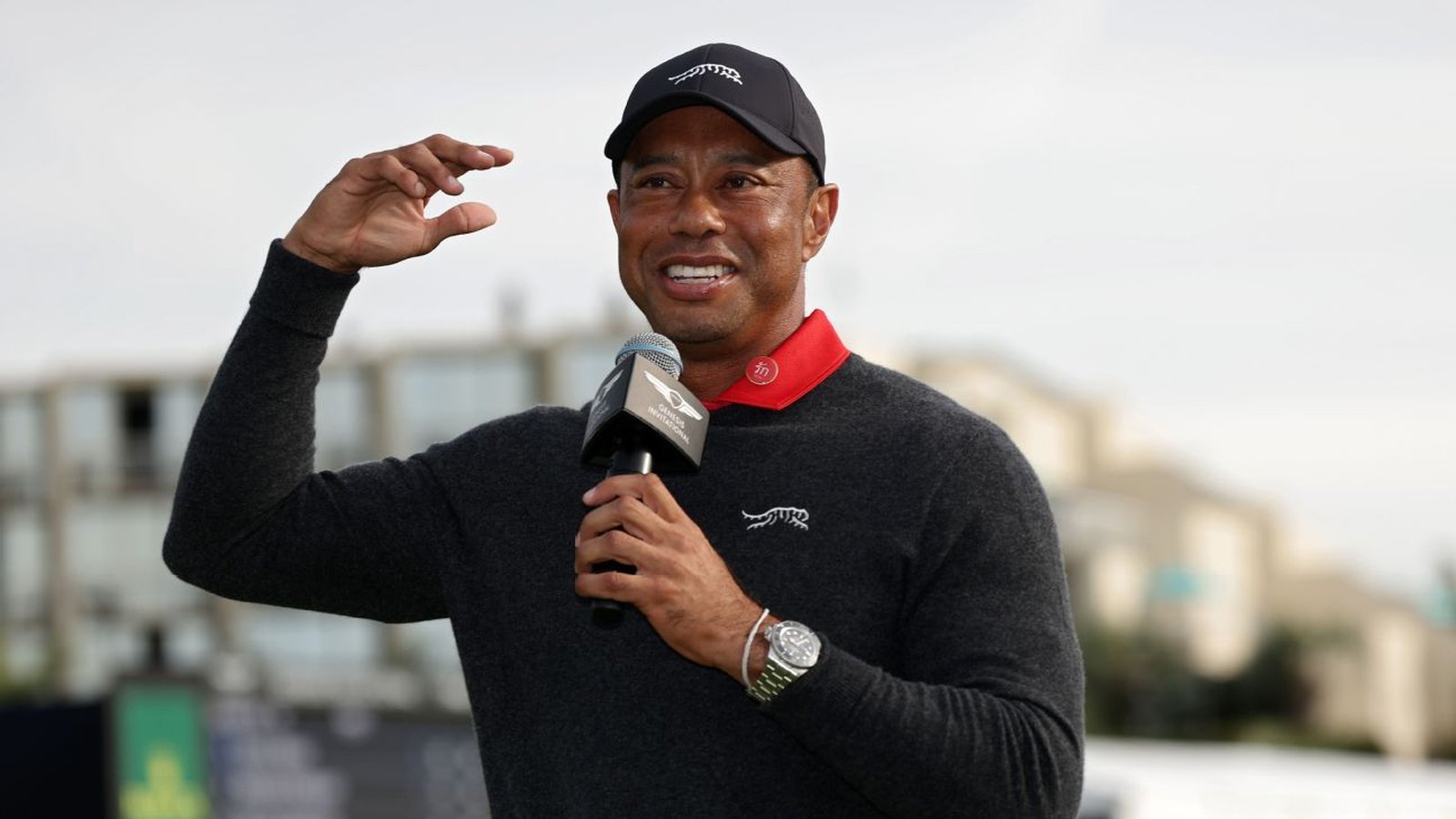 Tiger Woods celebrating milestone