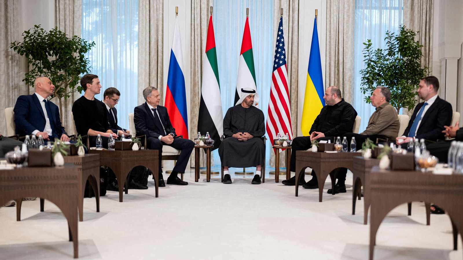 Negotiating table with flags