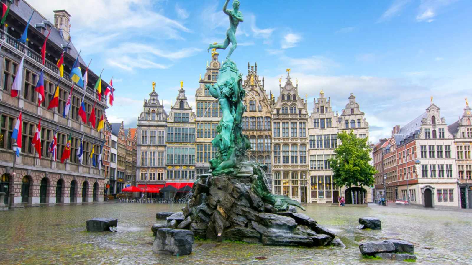 Police presence in Antwerp city center