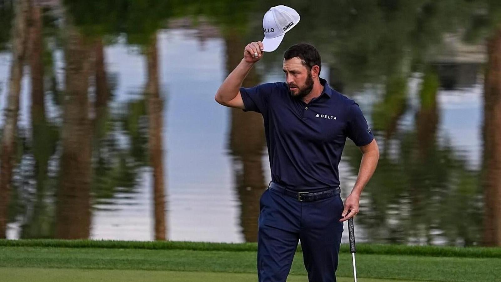 Professional golfer Brooks Koepka during a swing