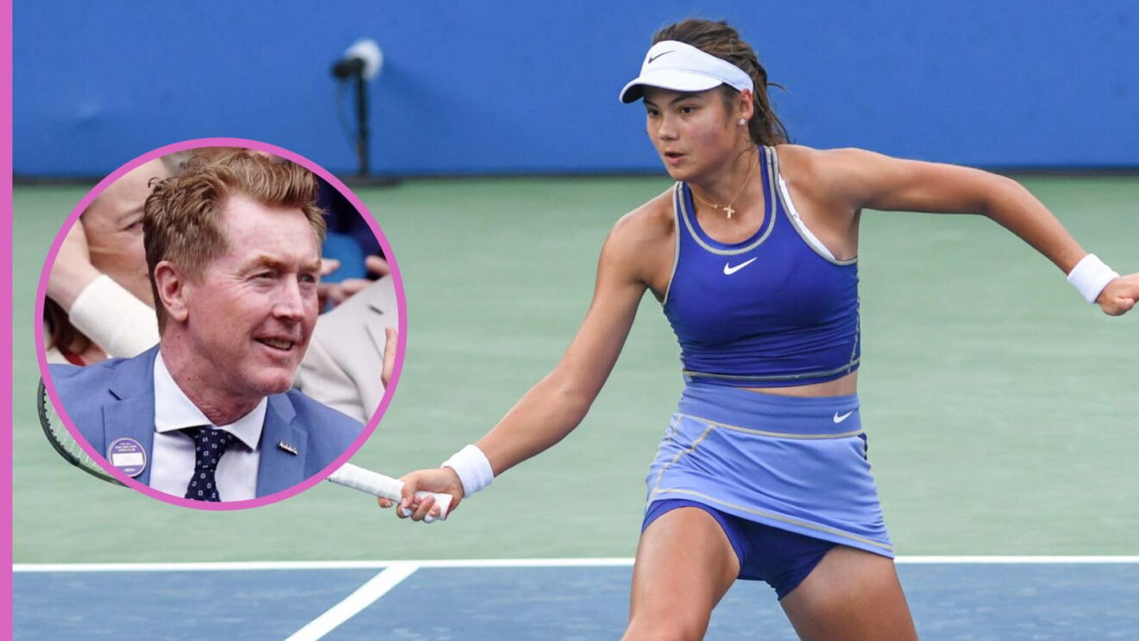 Emma Raducanu on tennis court