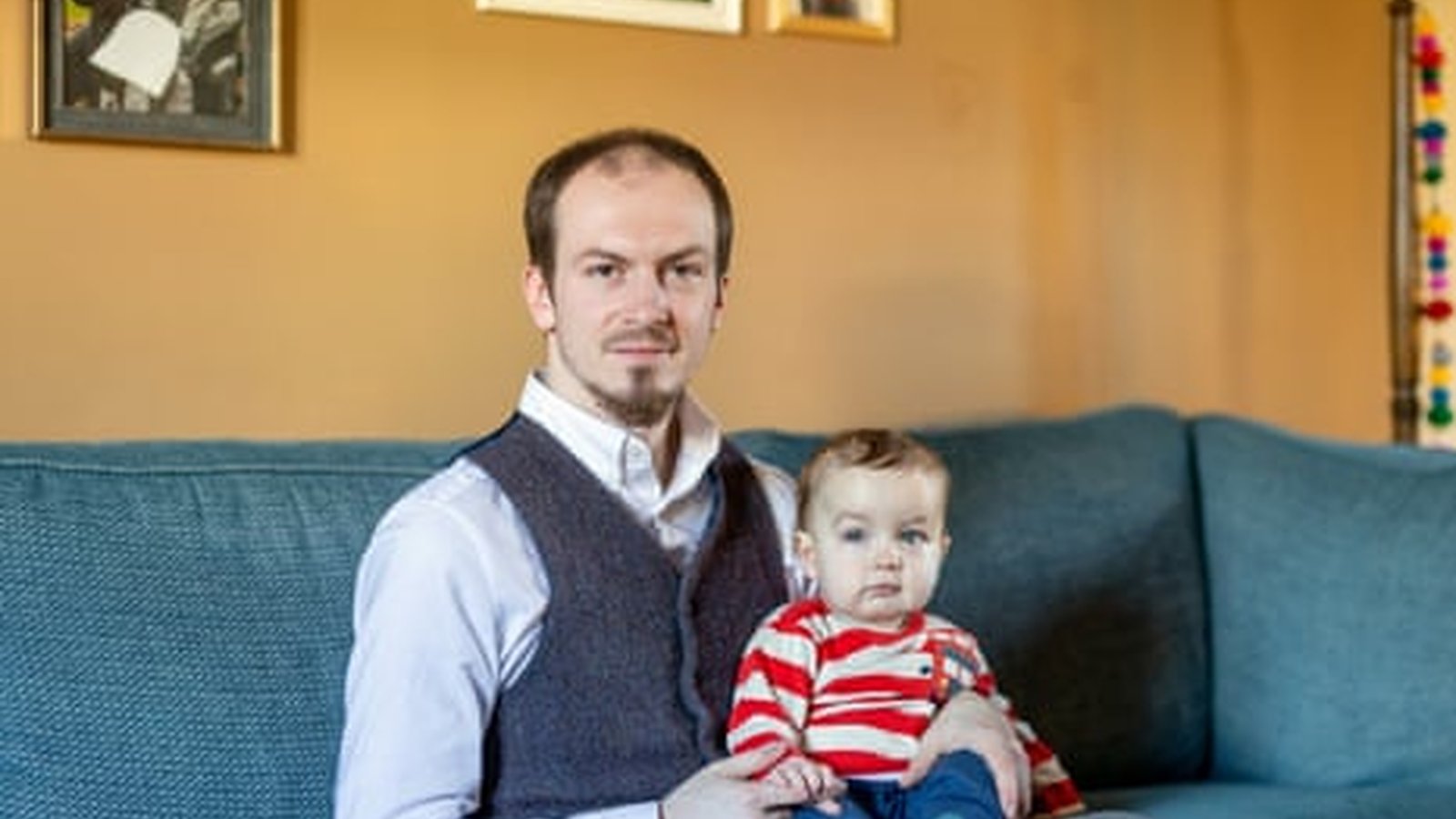 Father with newborn child