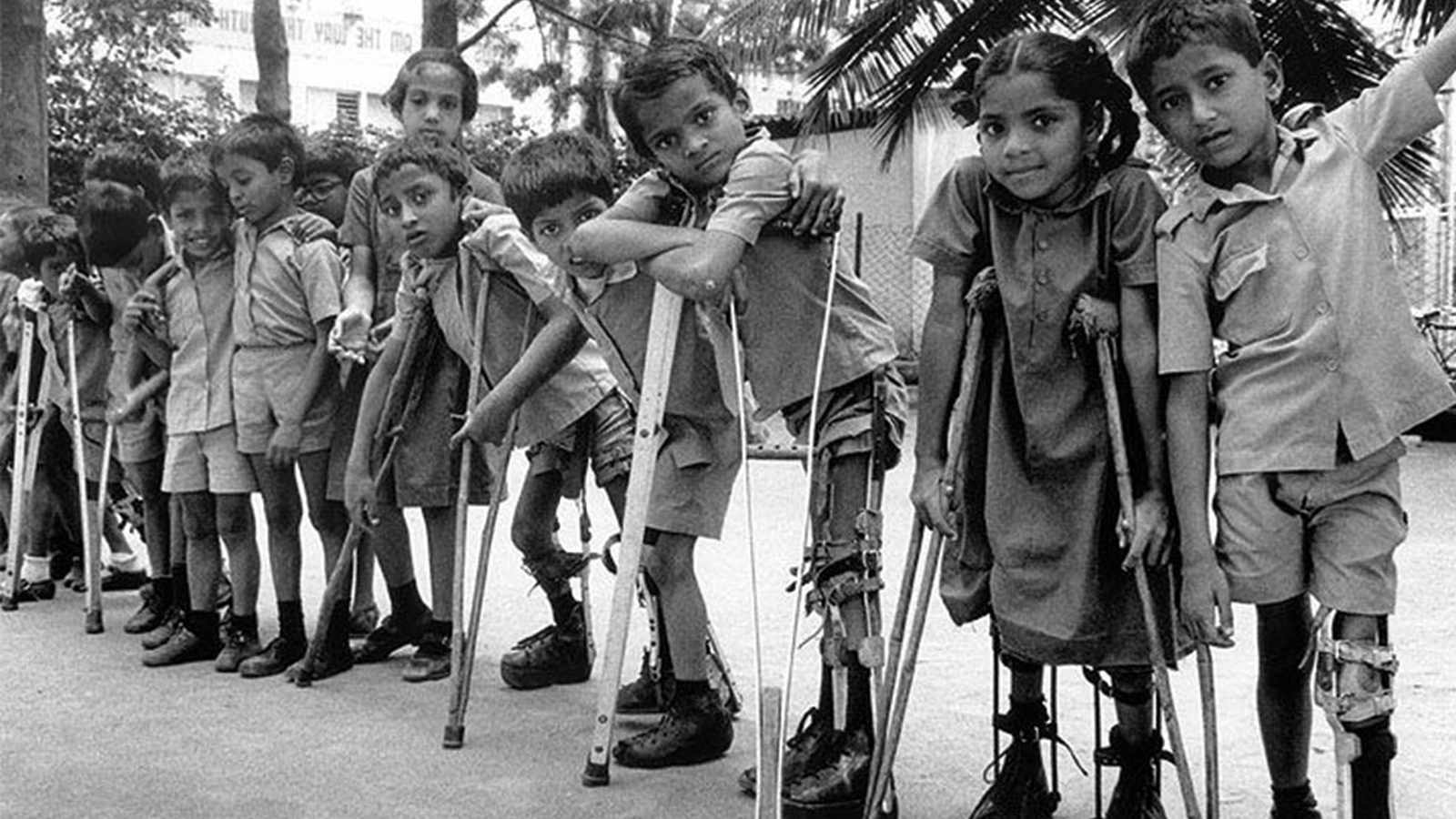 Child receiving oral polio vaccine