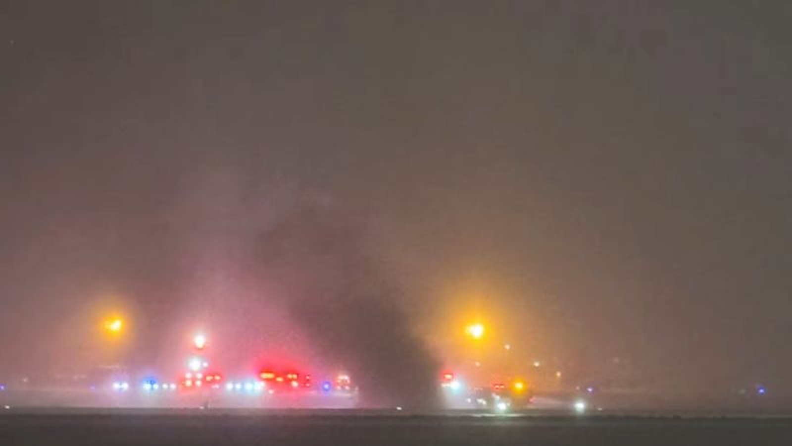 Crashed private jet on runway