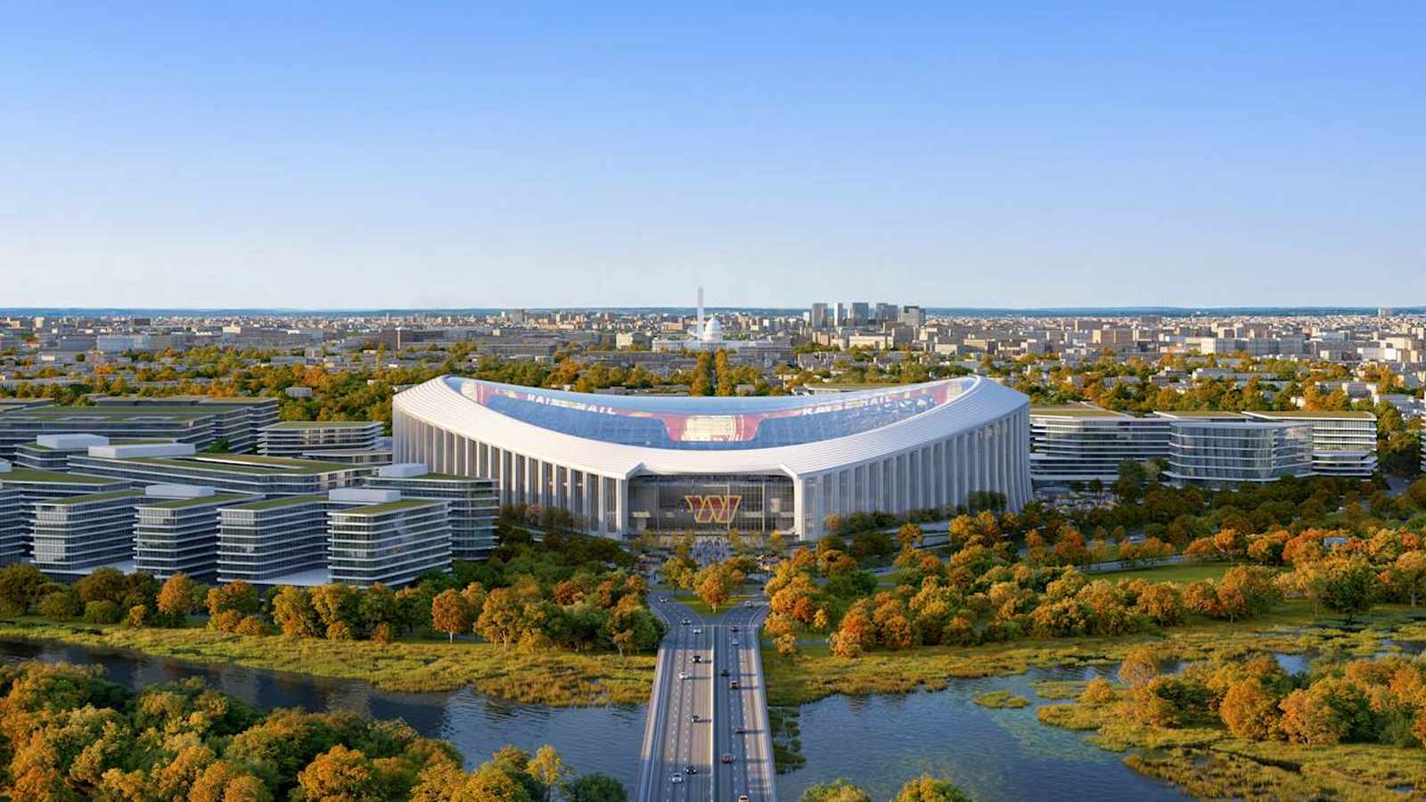 Conceptual rendering of new domed stadium