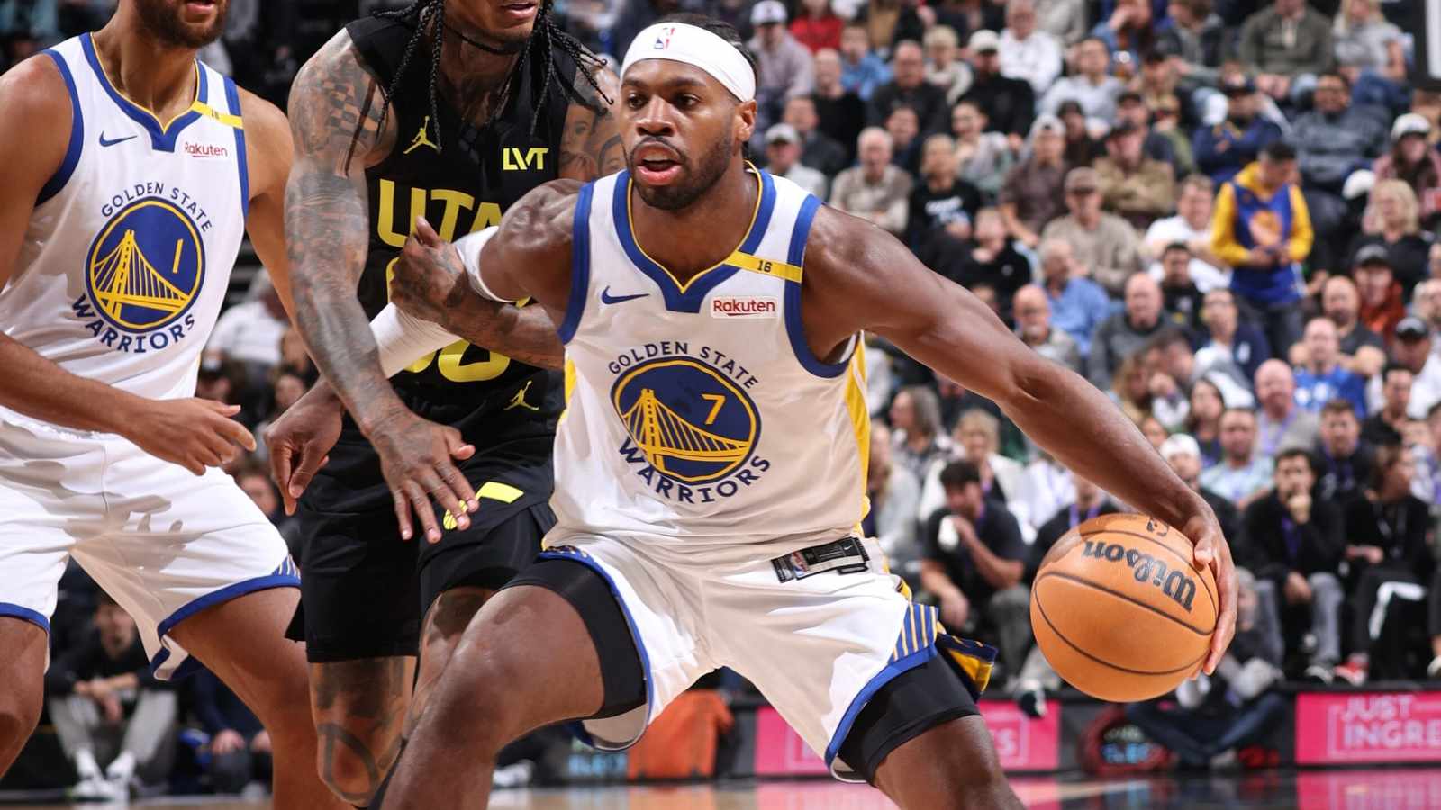 NBA basketball players in action
