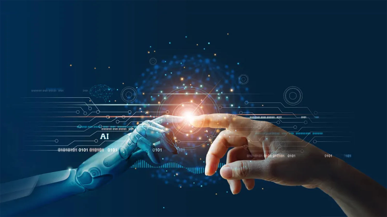 ai robot & human hands