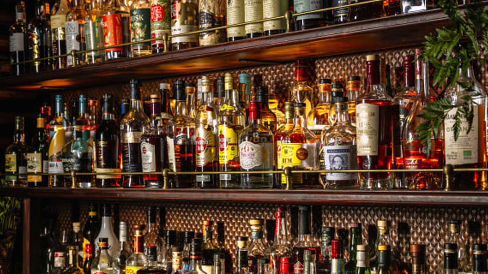 Bottles of alcohol with tax stamps