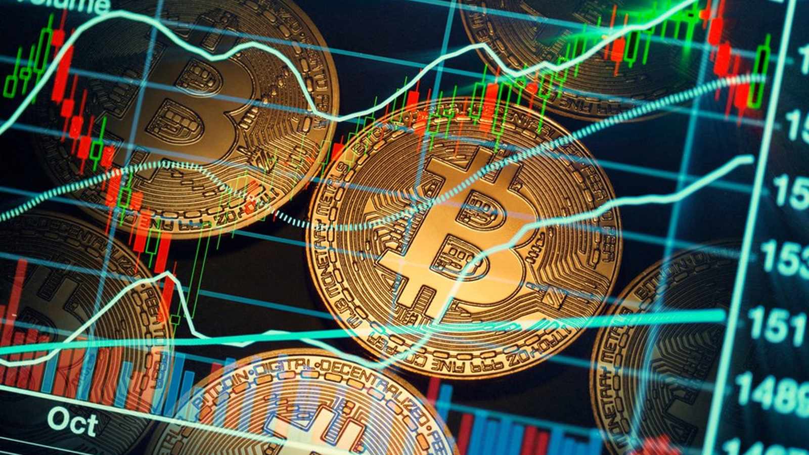 Bitcoin symbol on smartphone screen