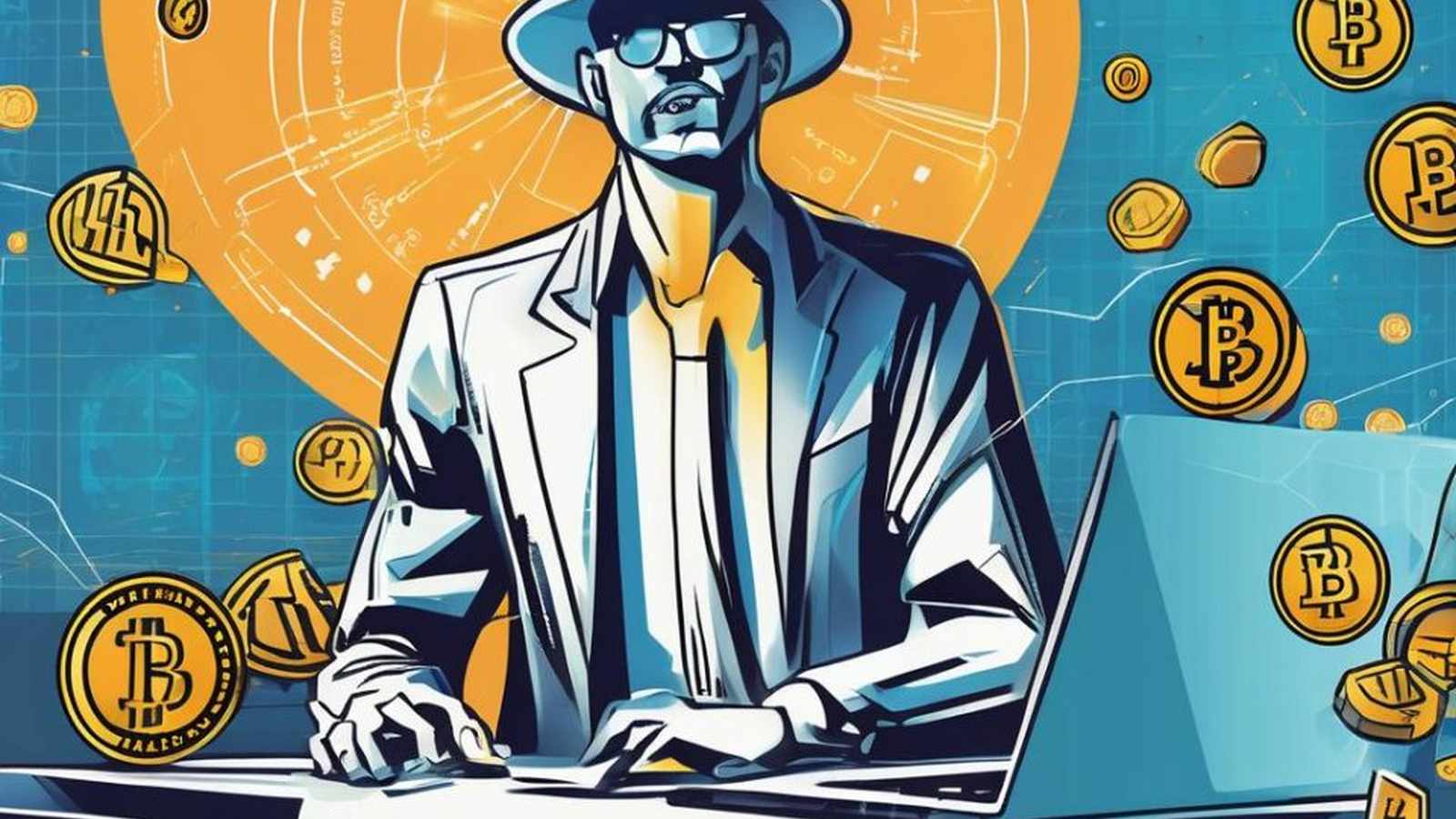 Decentralized ledger network illustration