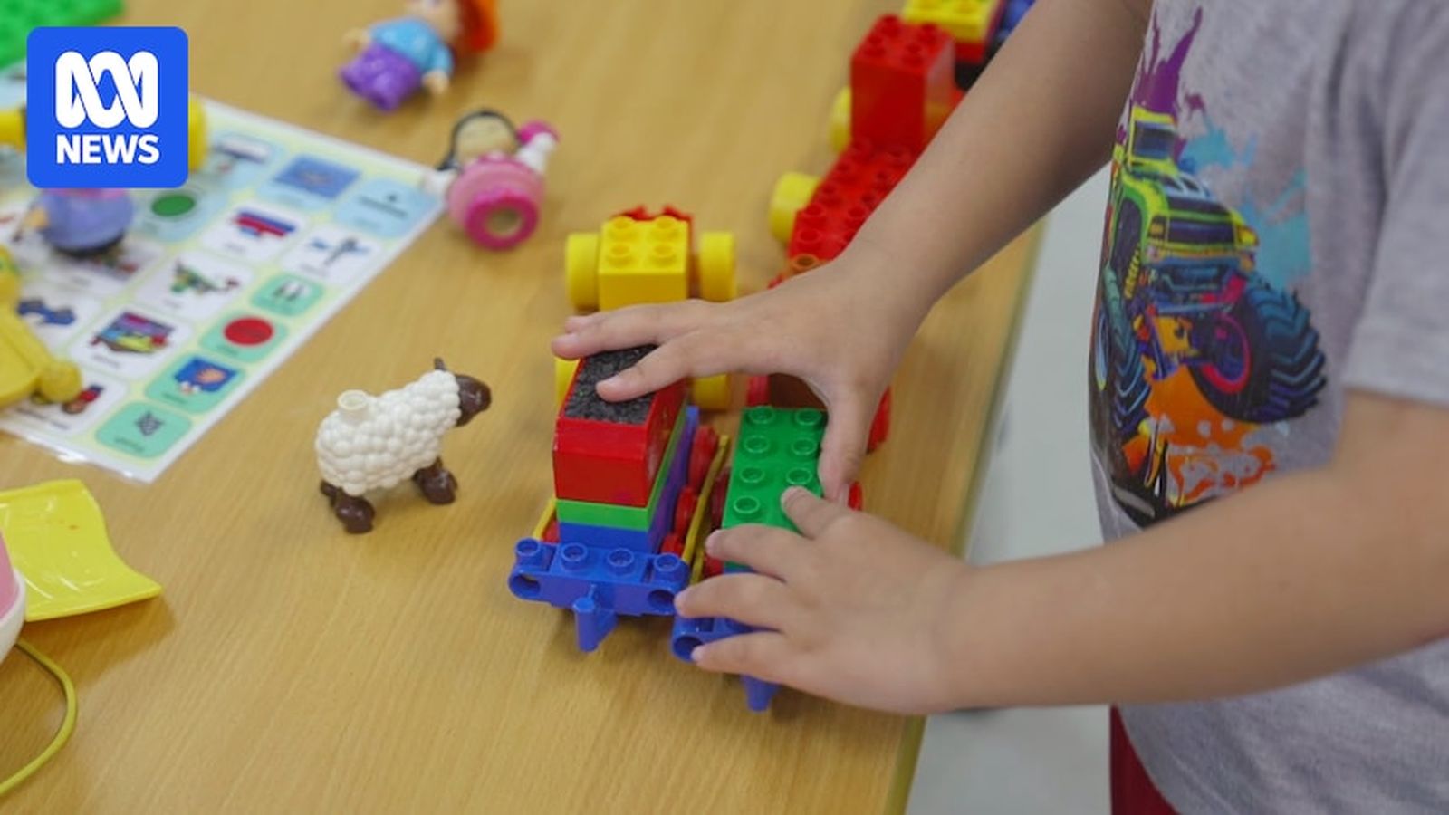Diverse children playing with colorful blocks