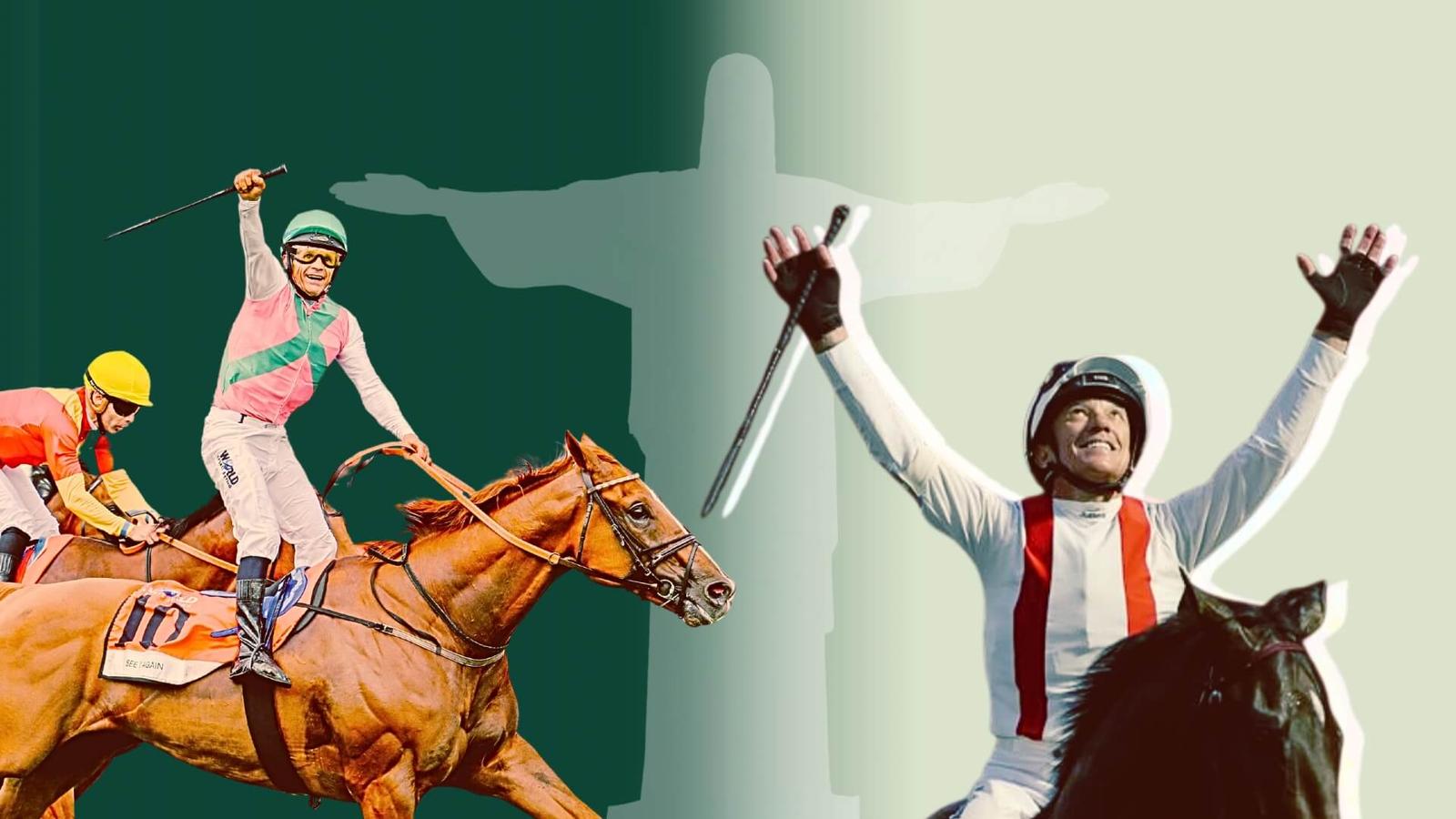 Frankie Dettori performing flying dismount