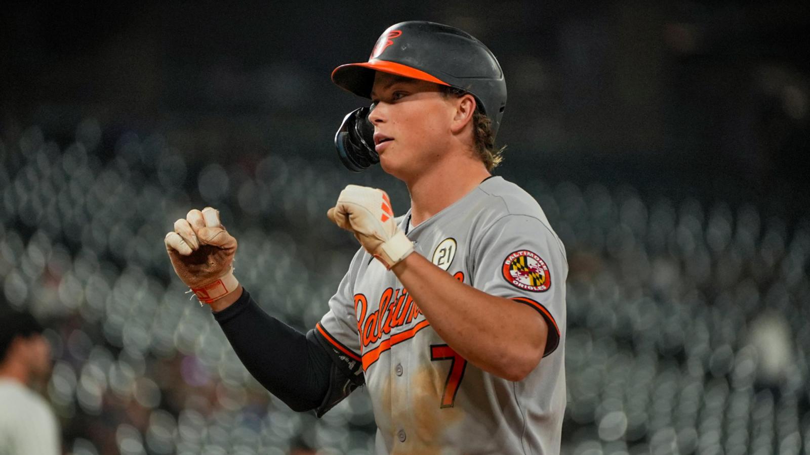 Jackson Holliday in Baltimore Orioles uniform