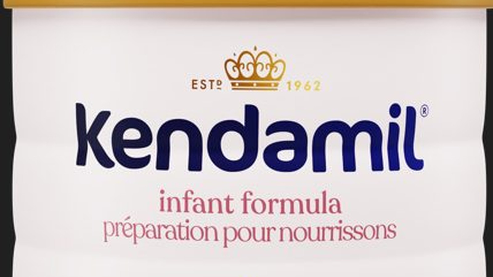 Kendamil infant formula tins on a shelf