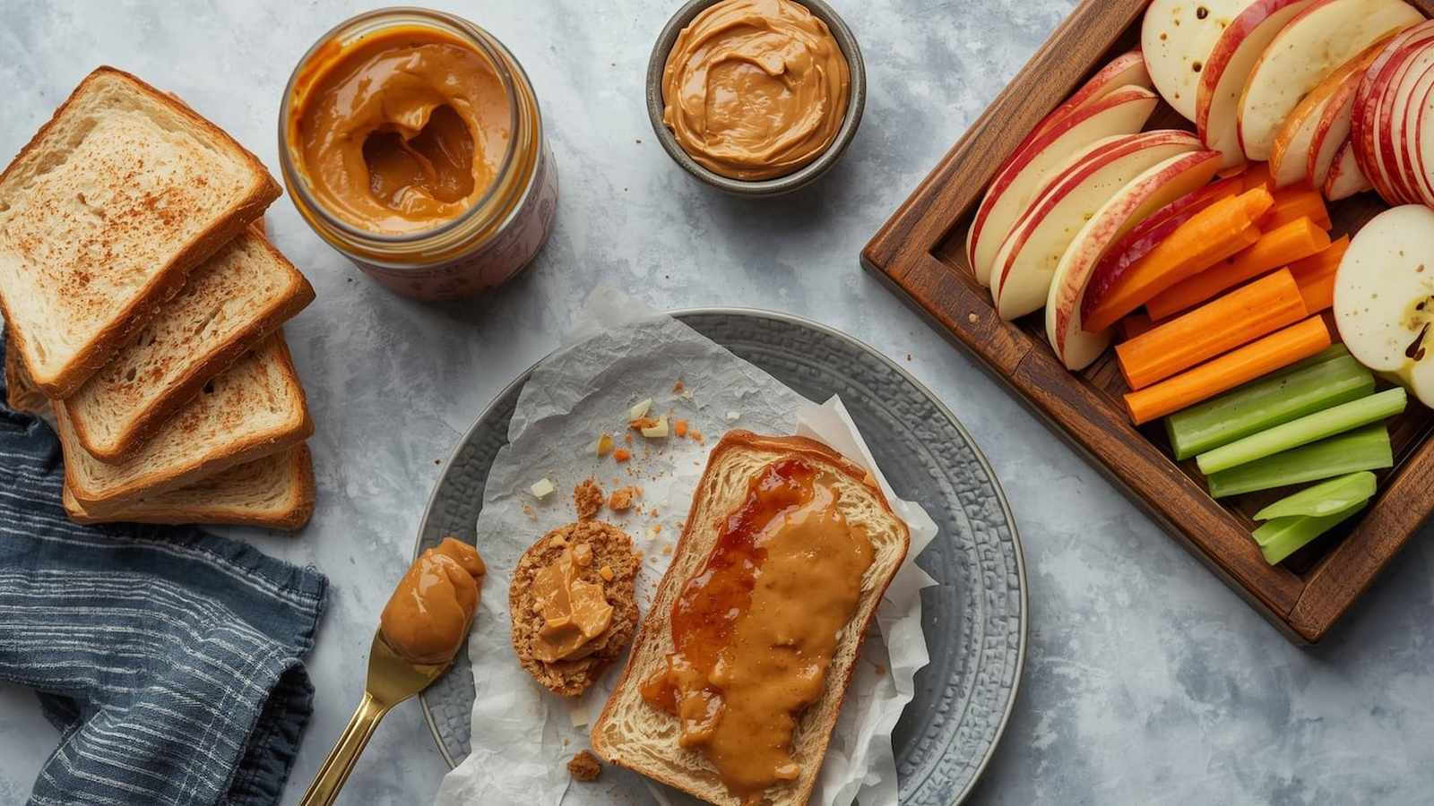 Jar of creamy peanut butter