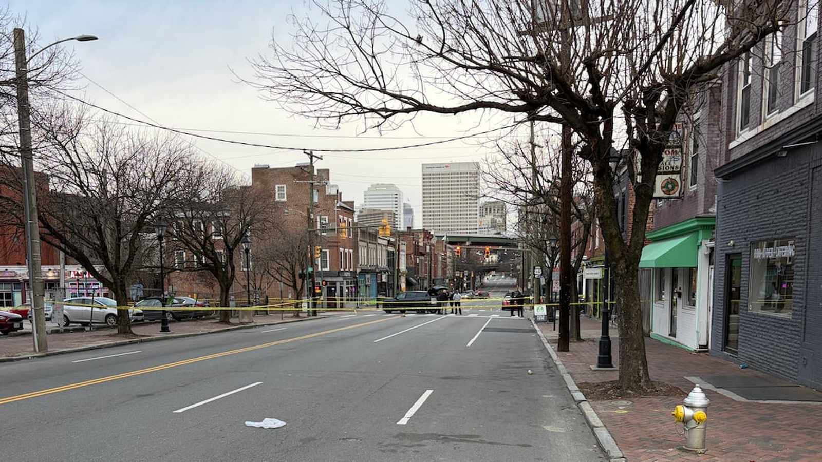 Police tape at a crime scene in Richmond