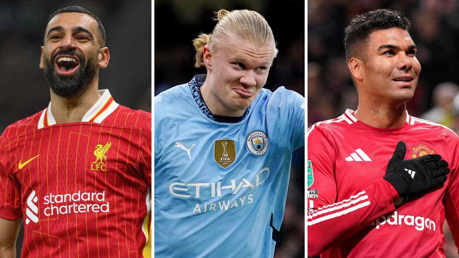 Erling Haaland, Mohamed Salah, Casemiro