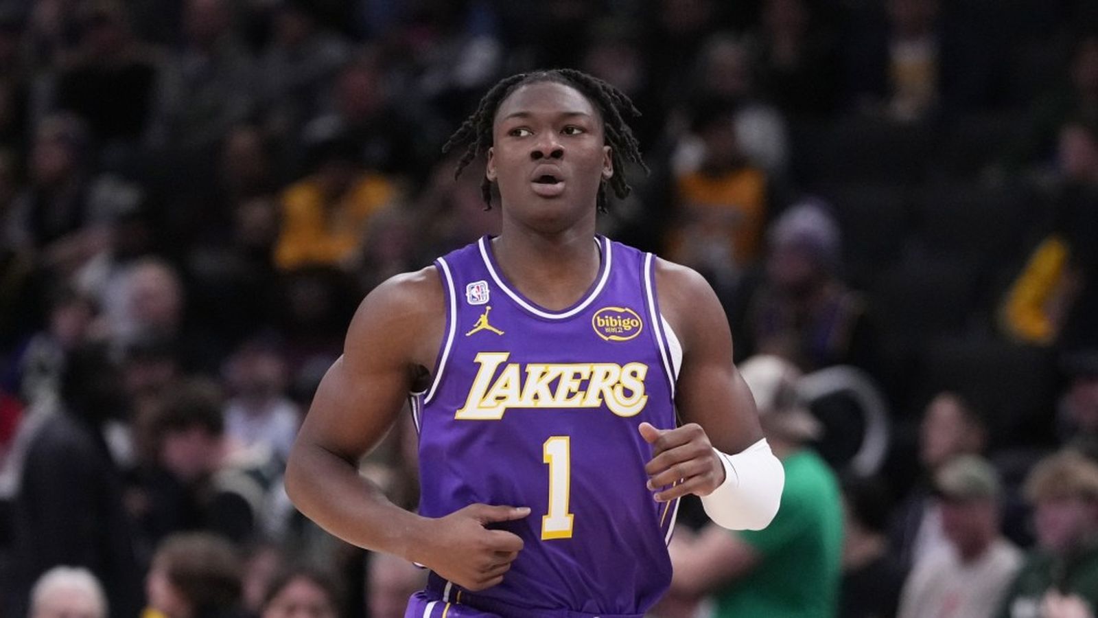 Adou Thiero in action during a basketball game