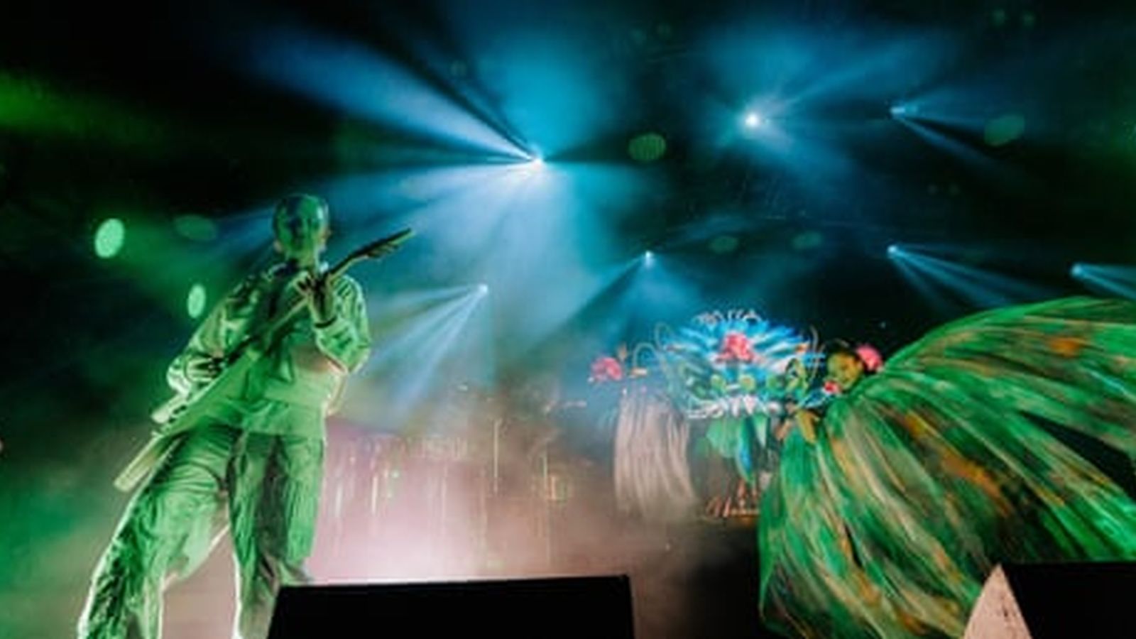 Basement Jaxx performing live on stage