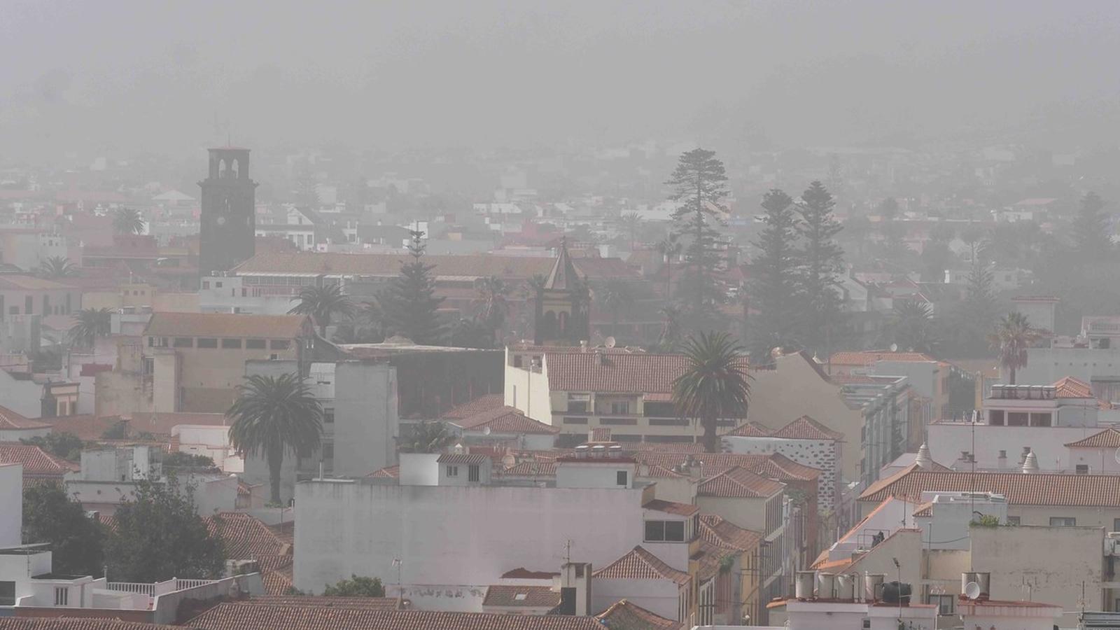 Sahara dust cloud over Canary Islands
