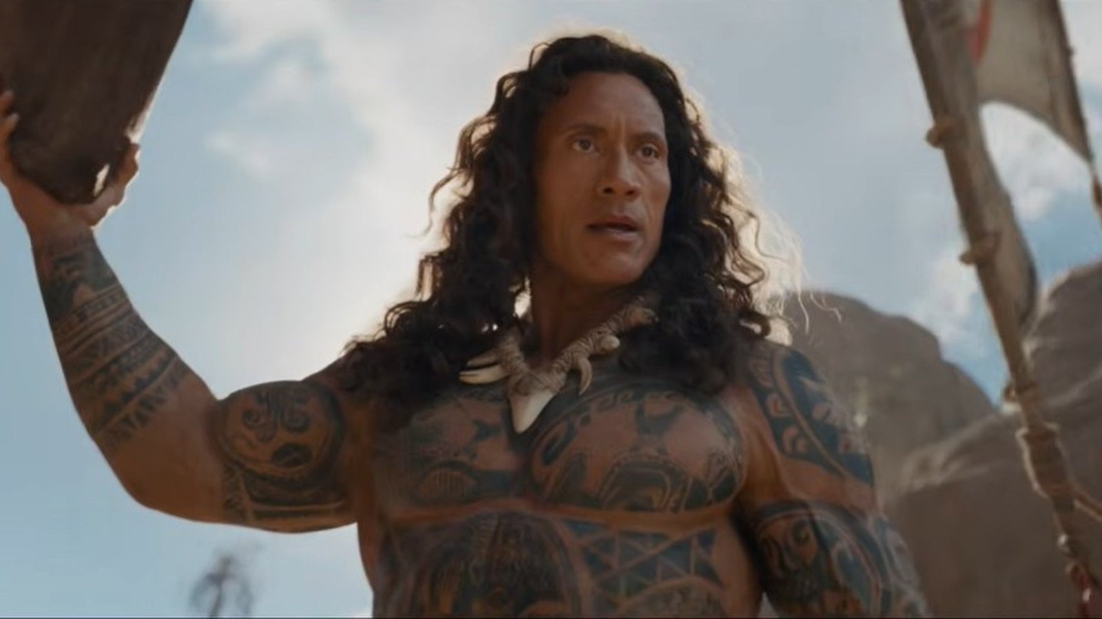 Dwayne Johnson in Maui costume