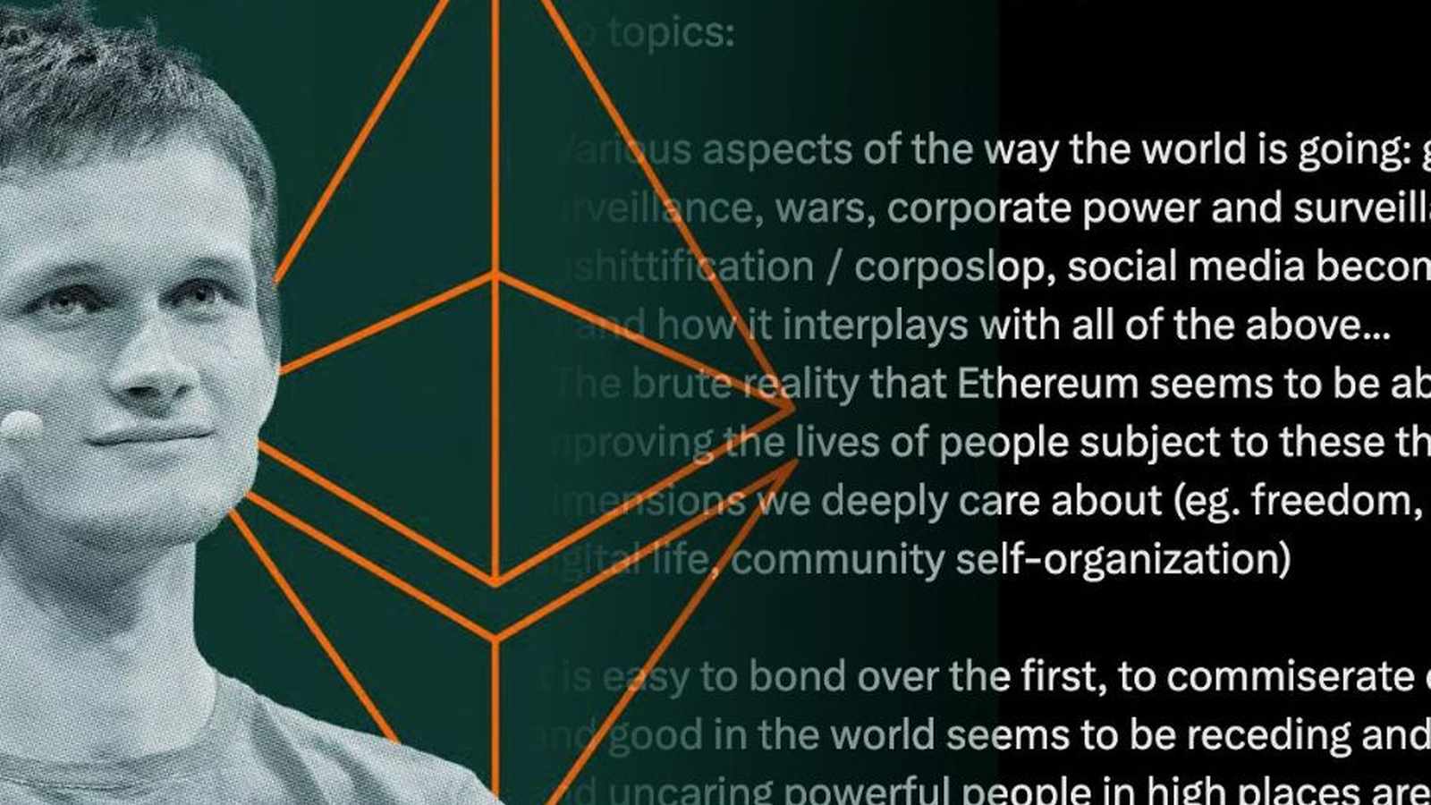 Vitalik Buterin speaking about Ethereum