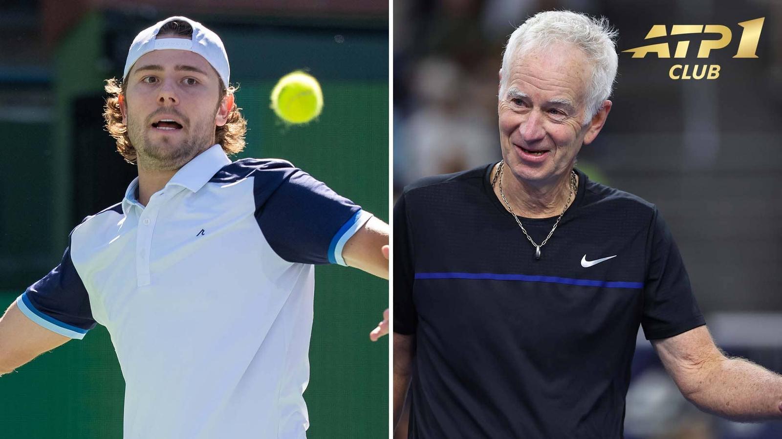 Tennis players on court