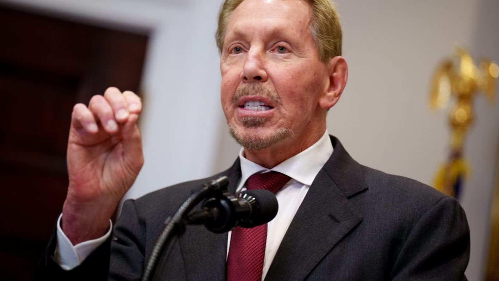 Larry Ellison speaking at event
