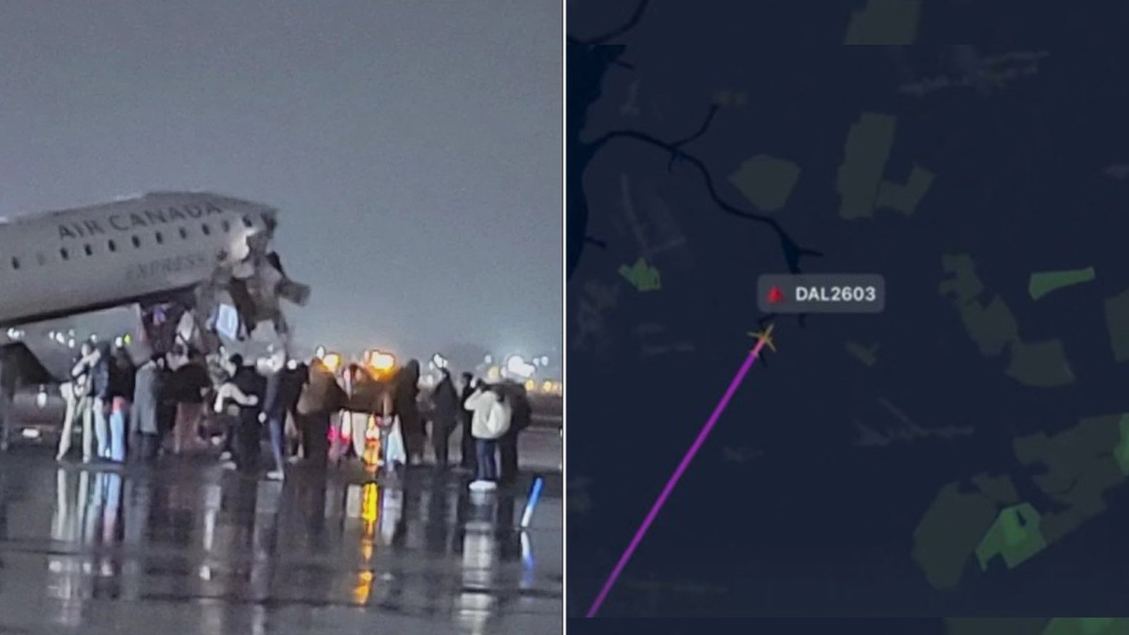 Damaged Air Canada jet