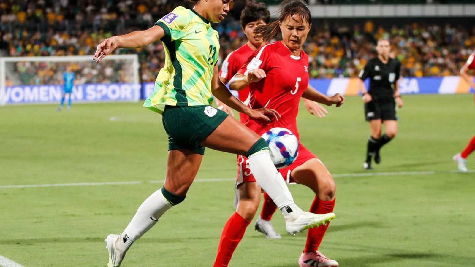 Mary Fowler playing for Australia