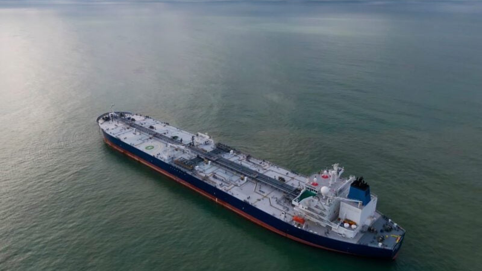 Large oil tanker at sea