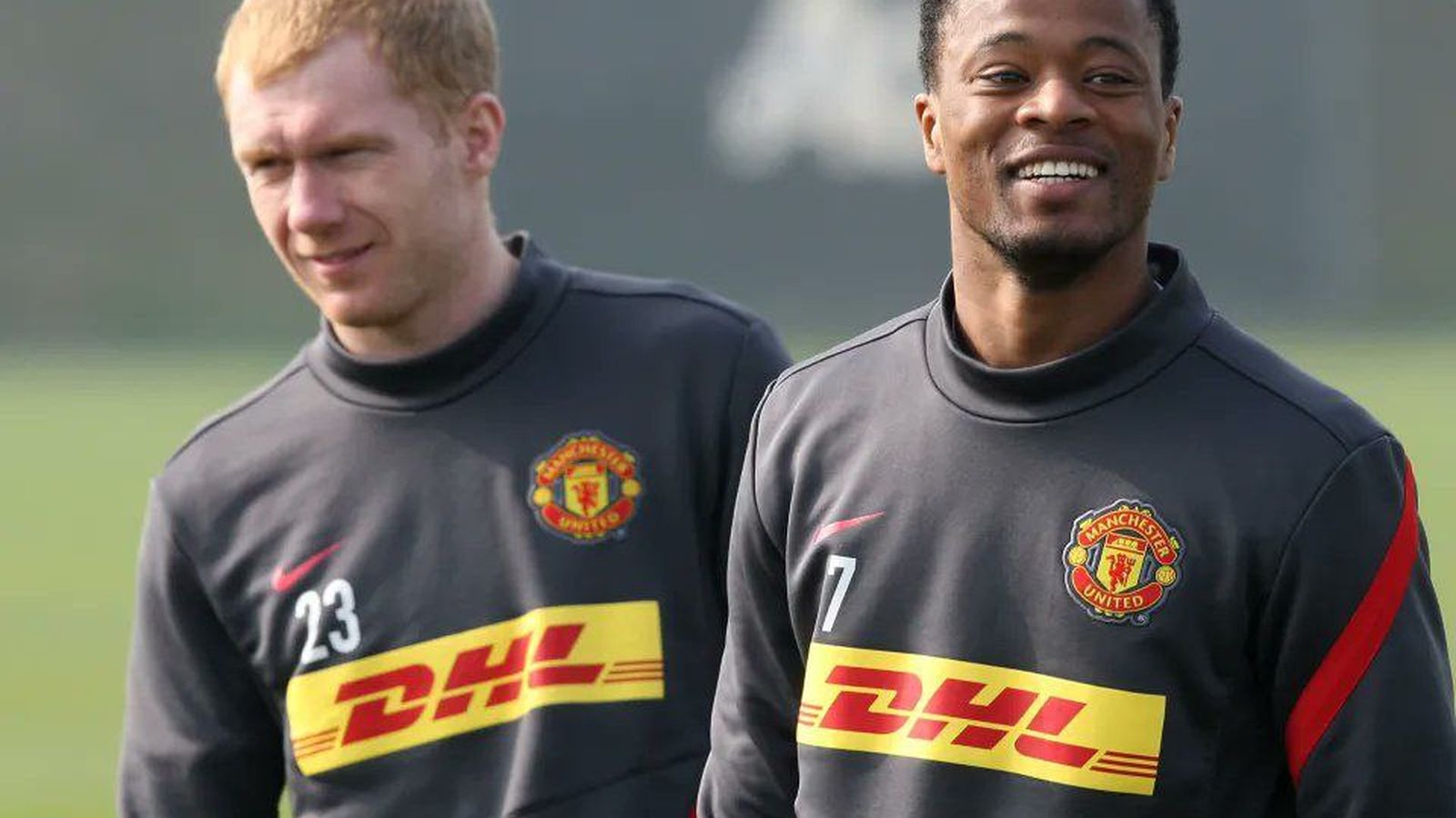 Patrice Evra at a press conference