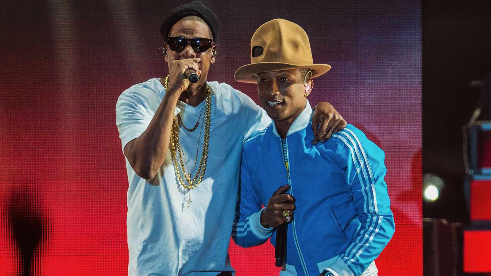 Pharrell Williams performing at music event