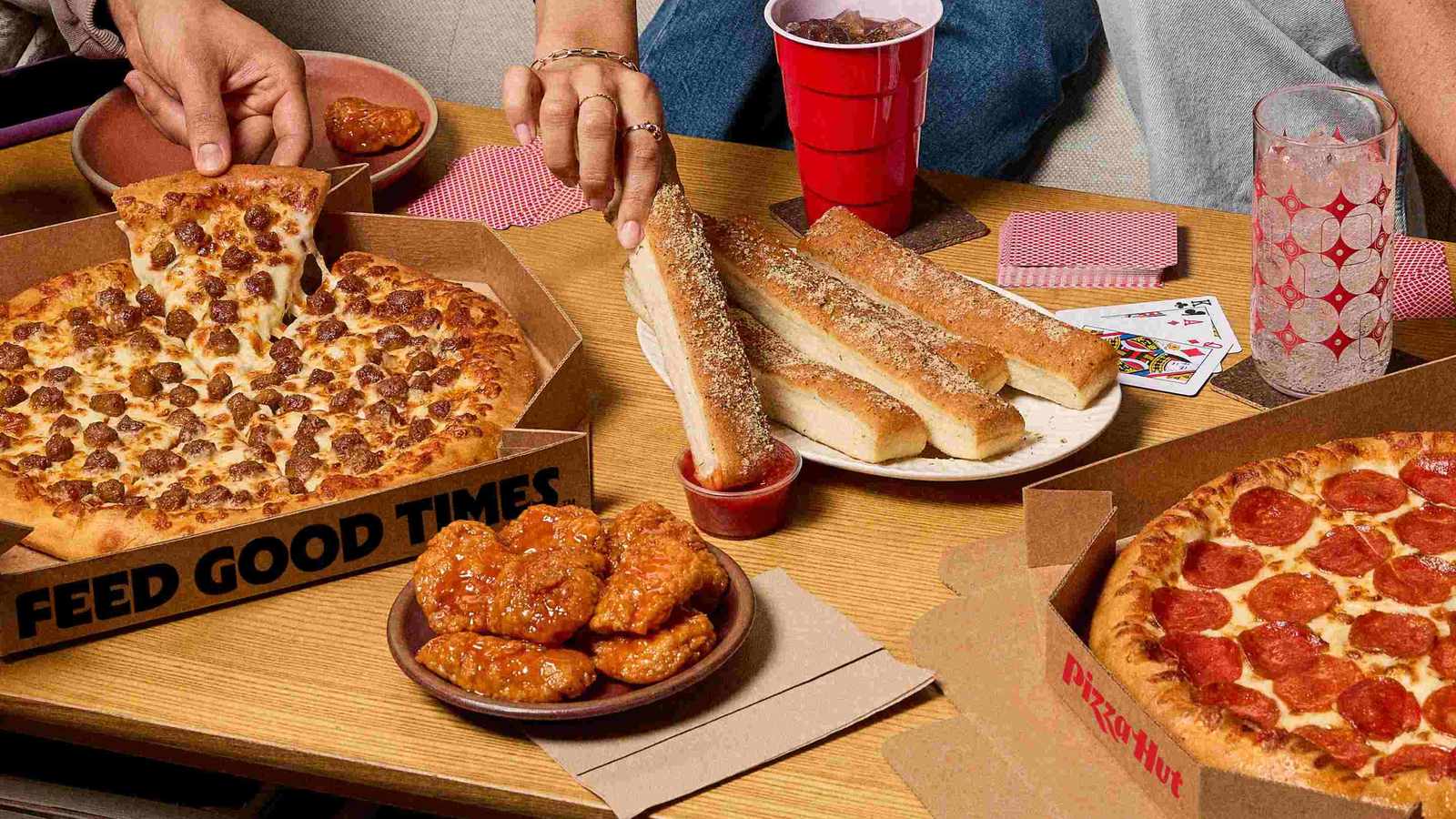 Pizza Hut restaurant exterior with logo