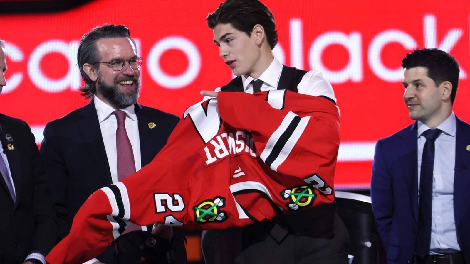Sacha Boisvert wearing hockey gear