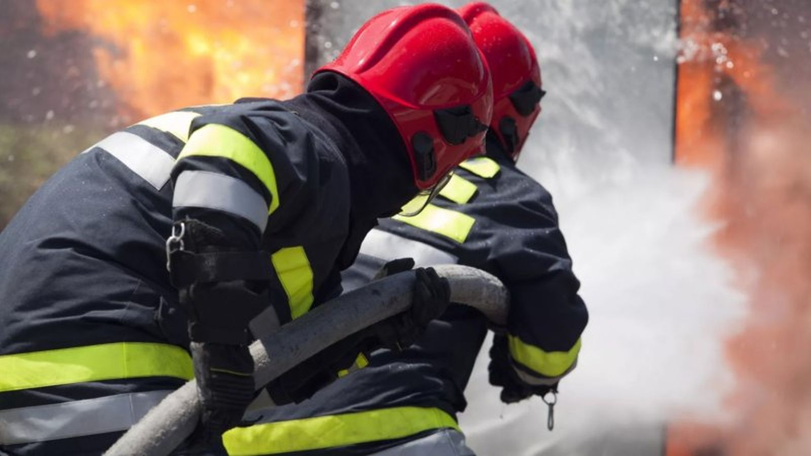 Firefighters at bank building in Tbilisi