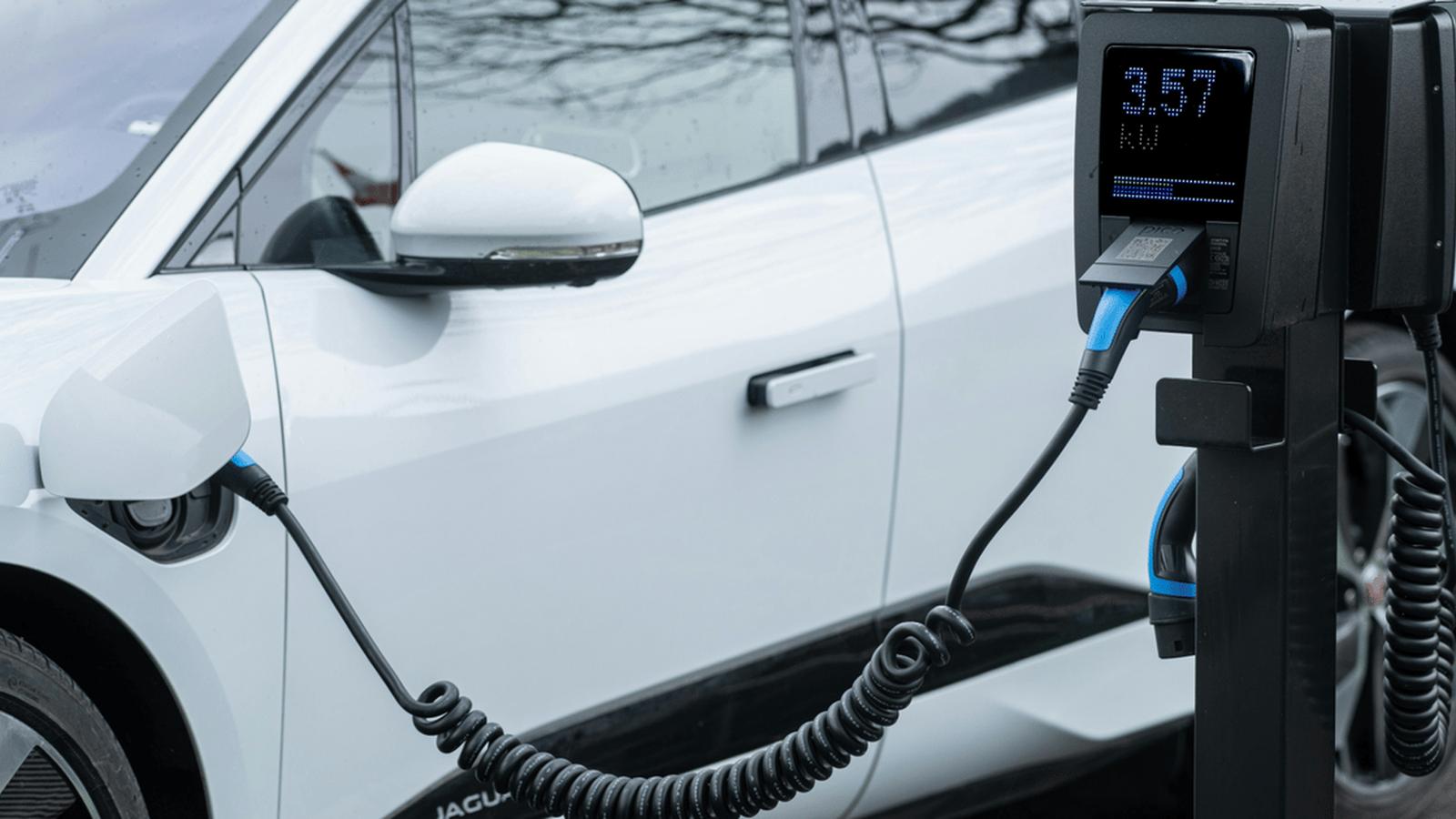 Modern Tesla EV charging station