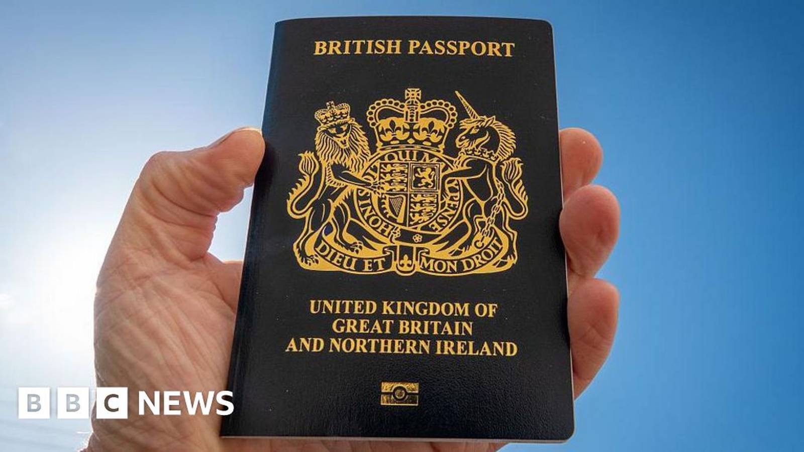 British passport held in hand