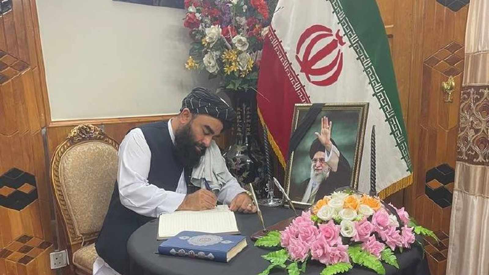 Zabihullah Mujahid at Iranian Consulate