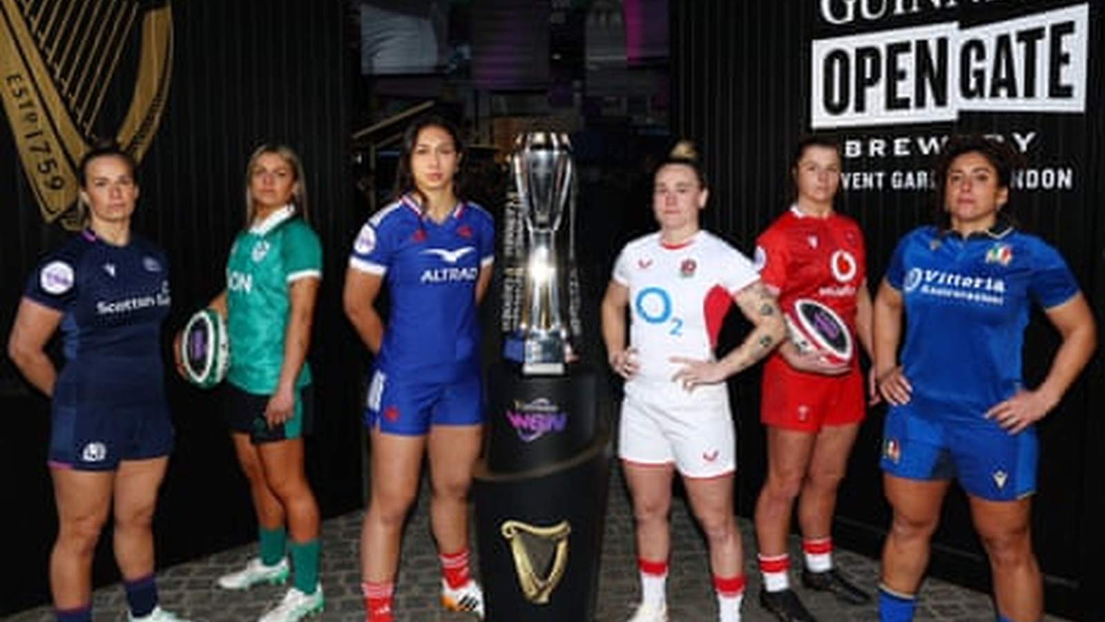 Rugby players at Twickenham Stadium