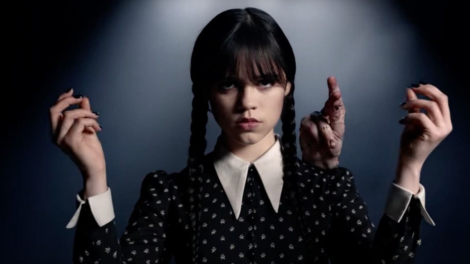 Jenna Ortega smiling at the camera
