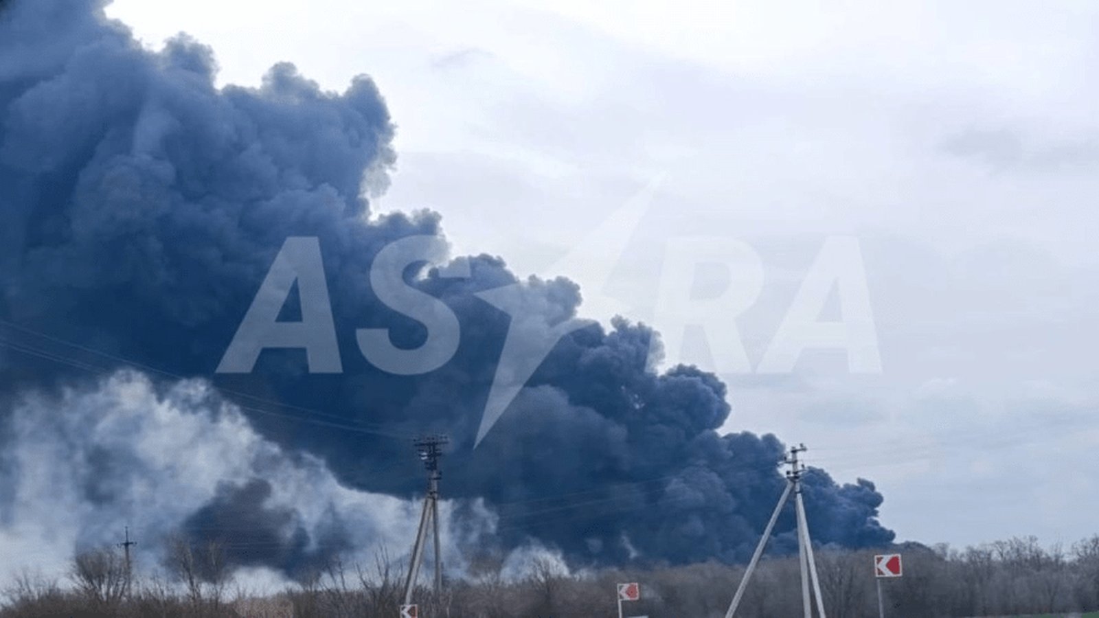Fire at an oil depot in Krasnodar, Russia