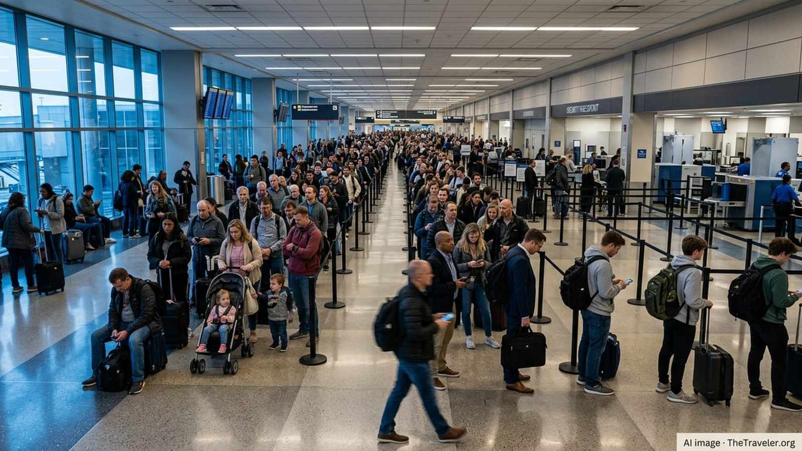 Crowded Miami airport departure board