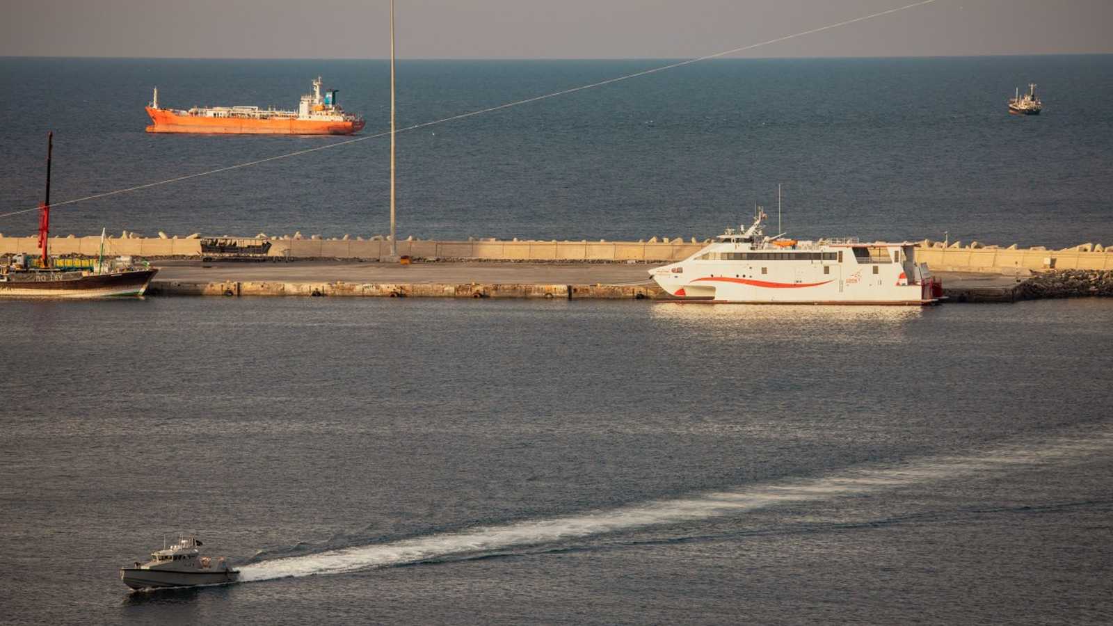 Commercial oil tanker at sea