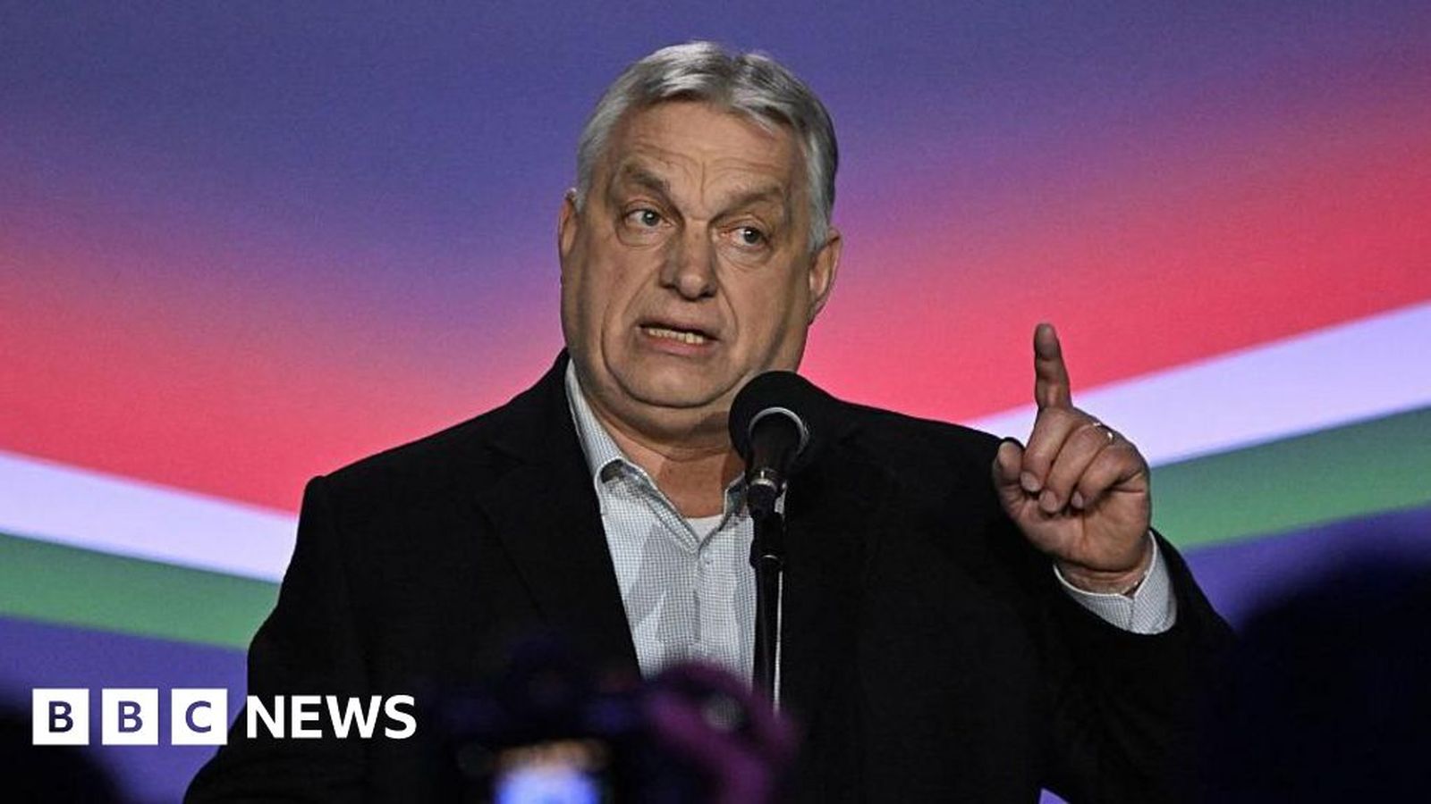 Viktor Orban speaking at political rally