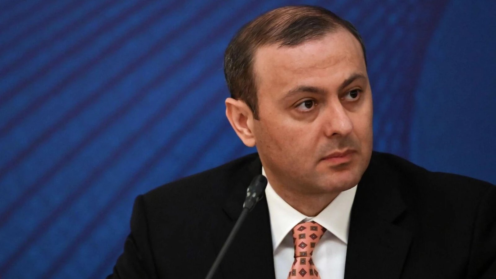 Armenian Security Council Secretary Armen Grigoryan speaking at an international conference in Yerev