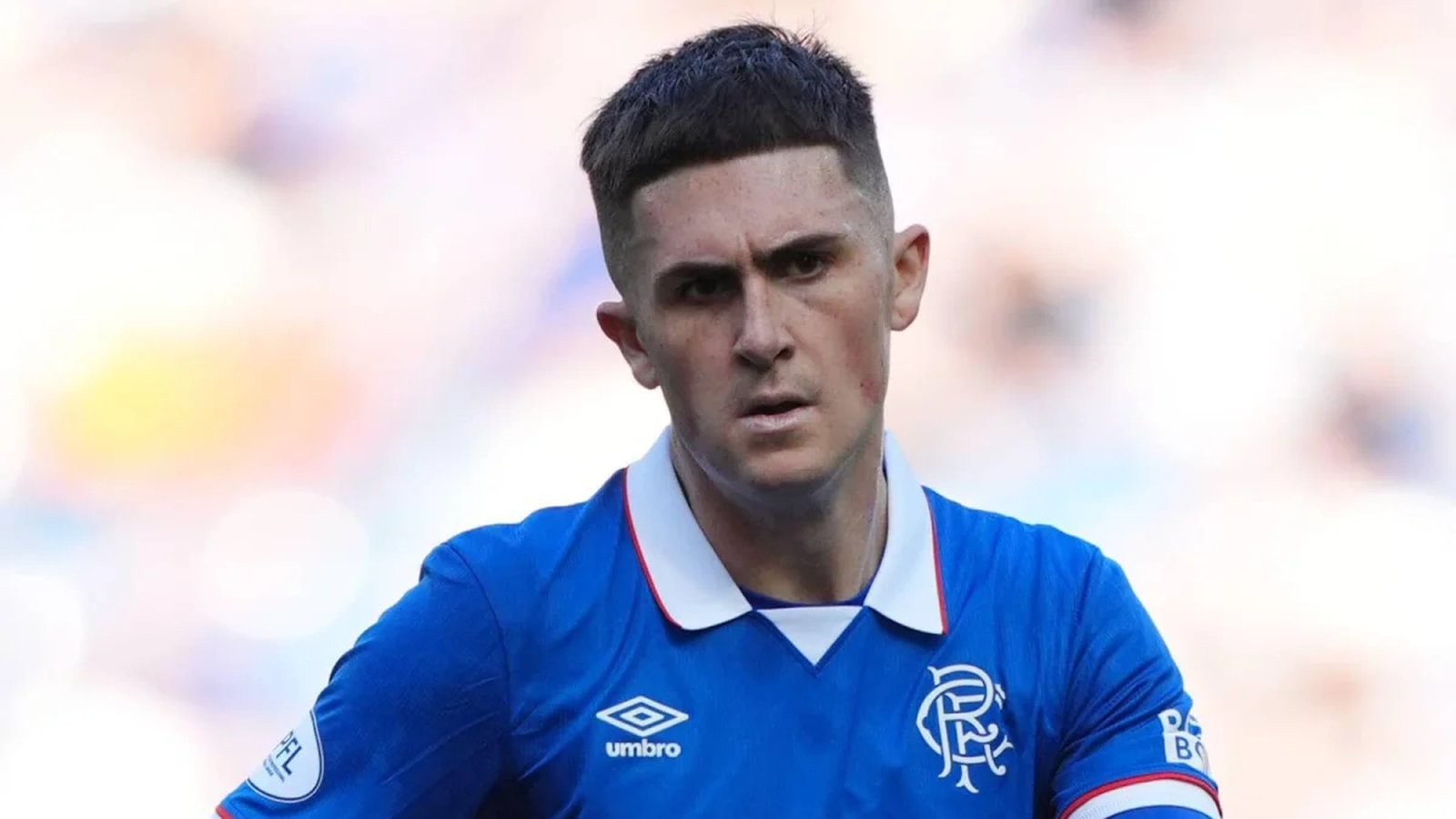 Rangers midfielder Bailey Rice wearing the blue club kit during a match