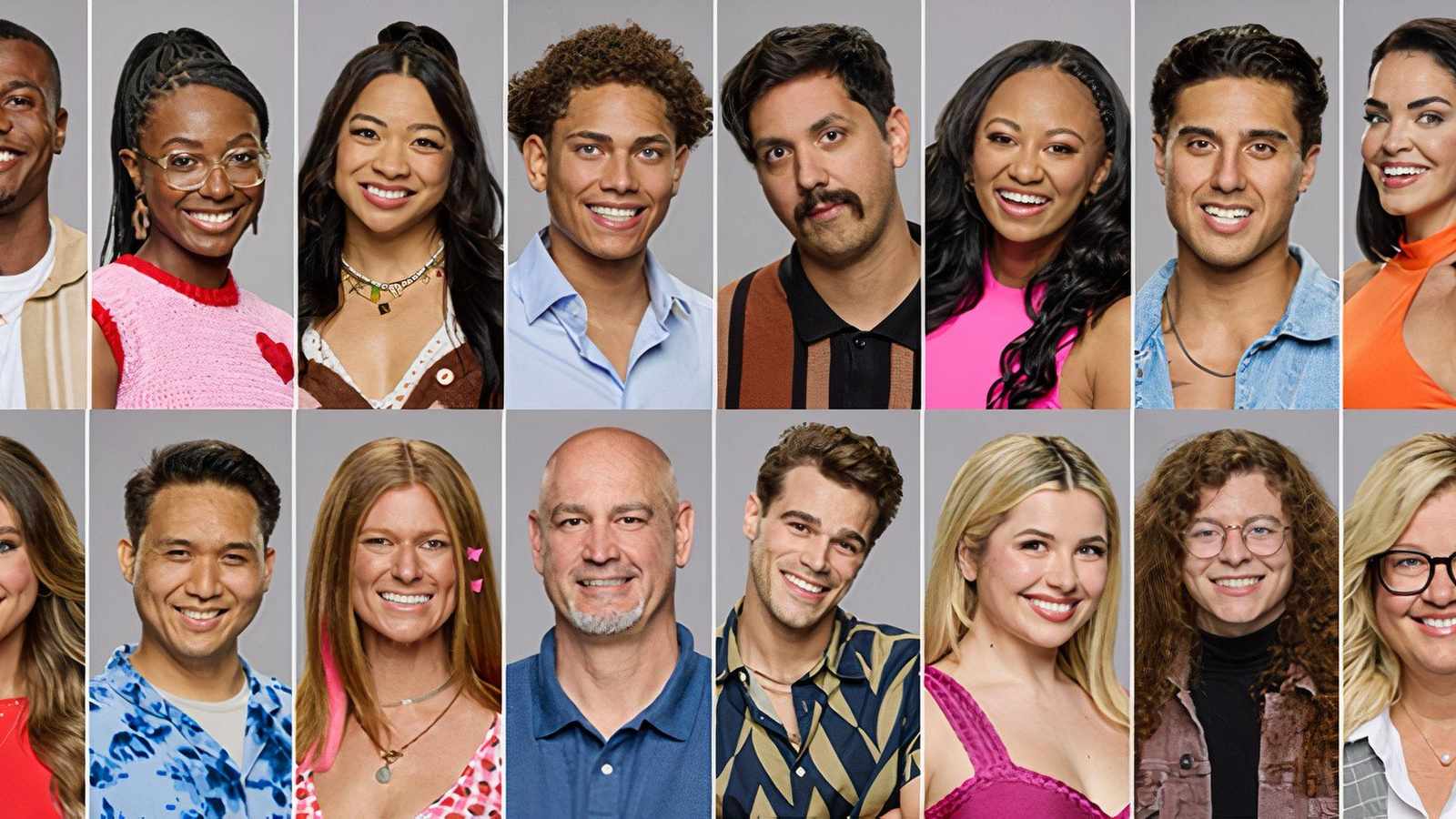 A grid of sixteen diverse contestants posing for official Big Brother 26 headshots
