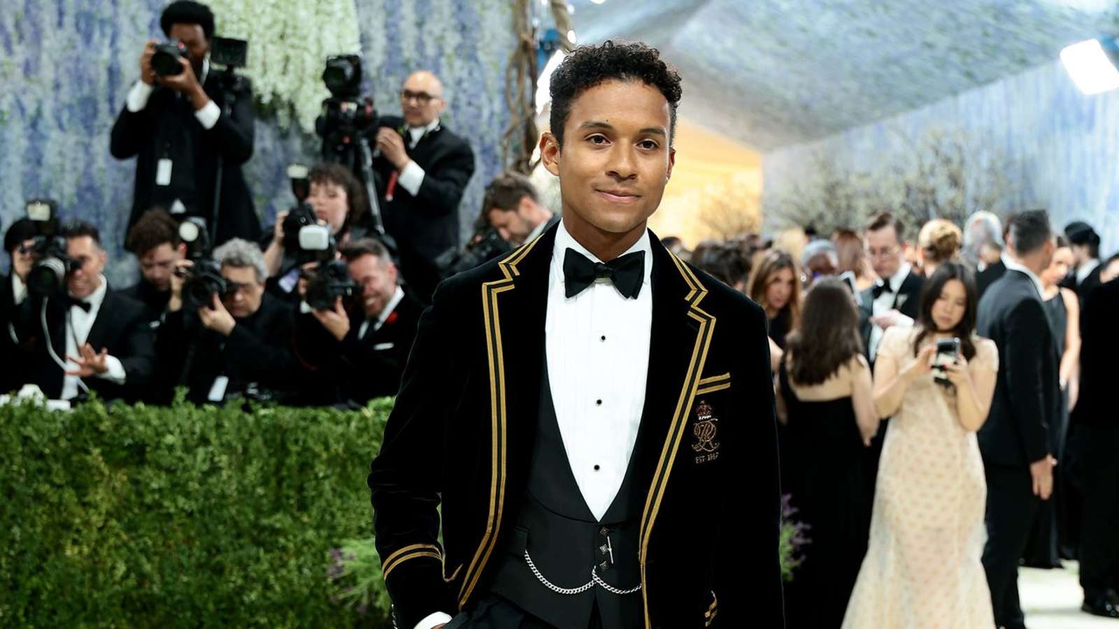 Jaafar Jackson wearing a black Ralph Lauren tuxedo at the 2026 Met Gala